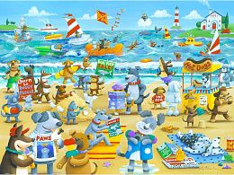 Pintoo Puzzle 1200 pieces: Peter Adderley. Dog Beach