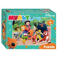 A set of 10 puzzles with 54 details Step: Cartoon. Mi-mi-bears. Fairy Patrol, etc. (0+ Media)