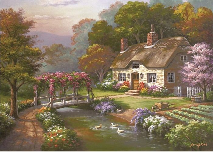 Puzzle Anatolian 3000 pieces: Cottage in Roses ANA.4917