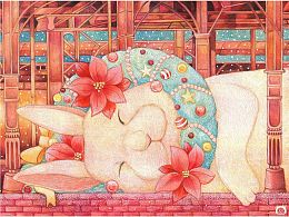 Pintoo puzzle 1200 pieces: Cotton Lion. Good night, rabbit