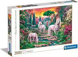 Puzzle Clementoni 2000 details: Unicorns in the garden