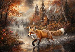 Wooden puzzle with 1000 pieces. Wild and cute. The Fox and the Forest Mystery