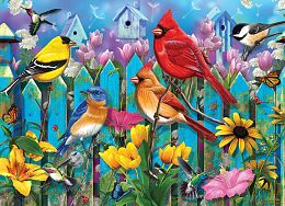 Cobble Hill 500 Pieces Puzzle: Summer Birds on the fence
