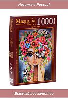 Magnolia 1000 Pieces Puzzle: Lady with Flowers