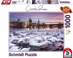 Puzzle Schmidt 1000 parts: K. ringer. Prague.Swans