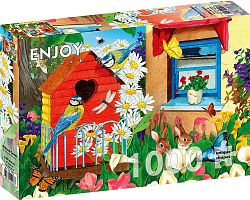 Enjoy 1000 pieces puzzle: Birdhouse in the garden