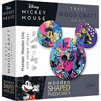 Wooden Trefl 500 Puzzle +5 pieces: The Iconic Mickey Mouse