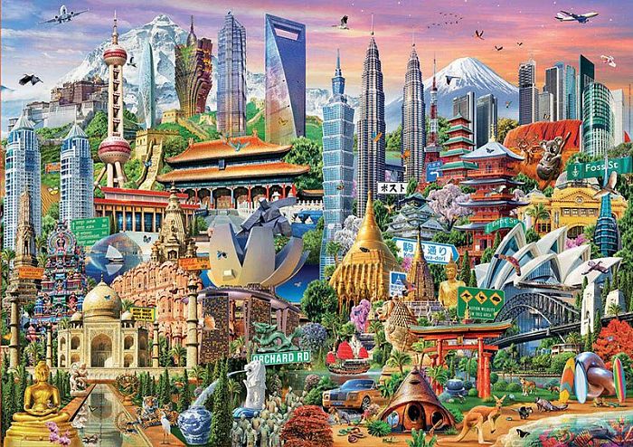 Jigsaw puzzle Educa 1500 parts: Sights of Asia 17979
