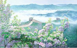 Pintoo 1000-piece puzzle: Huang Yuwei. The Great Wall of Spring