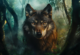 Wooden puzzle with 1000 pieces. Wild and cute. The Wolf of Darkness