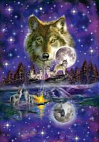 Schmidt puzzle 1000 pieces: Wolf in a full moon