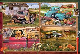 Cobble Hill 2000 Puzzle Pieces: Rural Trucks and Dogs