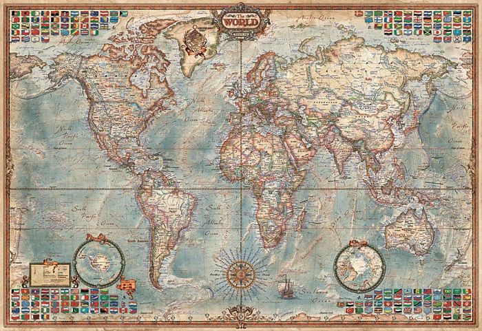 Jigsaw puzzle 1000 pieces Educa Political map of the world (miniature) 16764