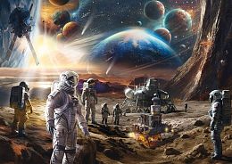 Schmidt 1000-piece puzzle: M.Farrell. Space exploration