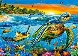 Puzzle Castorland 180 details: Sea turtles