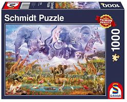 Schmidt puzzle 1000 pieces Animals at the waterhole