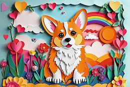 Trefl Puzzle 160 pieces: 40 years of Trefl the Dog