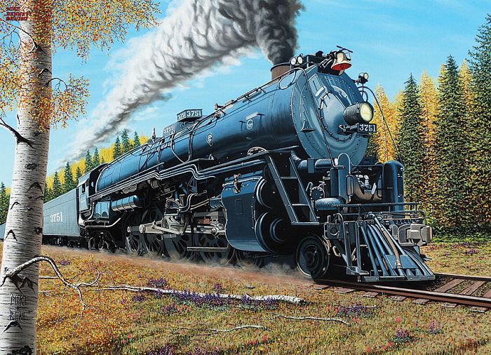 Puzzle Cobble Hill 1000 parts: steam Locomotive Santa Fe 3751 80003