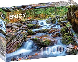 Enjoy 1000 pieces Puzzle: Forest Stream in autumn