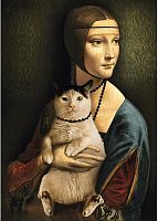 Trefl 1000 pieces Puzzle: Lady with a cat