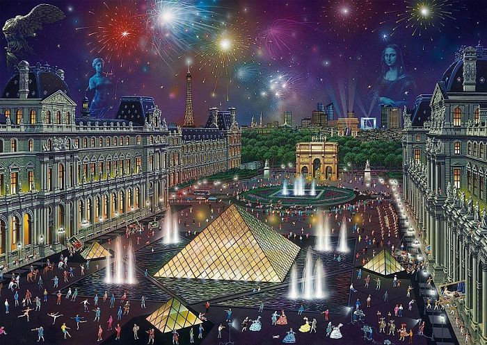 Puzzle Schmidt 1000 items: A. Chen the fireworks over the Louvre 59648