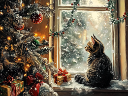 Пазл Алма деревянный 500 деталей. Новый год. Новогодний наблюдатель