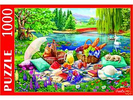 Puzzle Red Cat 1000 pieces: Picnic by the water