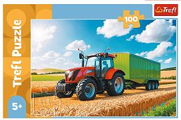 Trefl 100-piece Puzzle: Tractor with Trailer