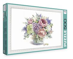 Frey's 500-piece puzzle: Peonies in a vase