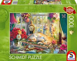 Schmidt 1000-piece puzzle: The cat in the puzzle box