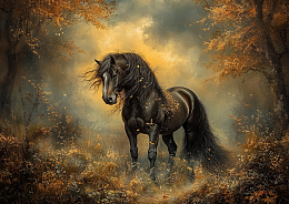 Wooden puzzle 1000 Horse parts. The Black Stallion