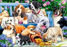 Puzzle Trefl 1000 pieces: Dogs in the garden