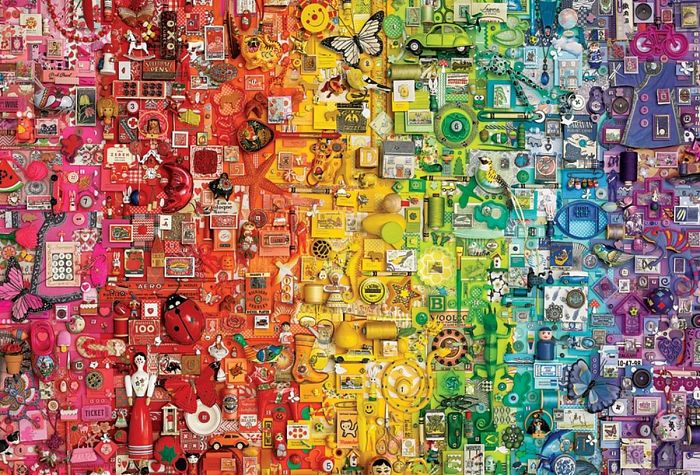 Cobble Hill Puzzle 1000 pieces: Rainbow Palette (collage) 80295