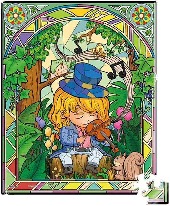 Stained glass puzzle Pintoo 80 details: Violinist in the forest НН1004
