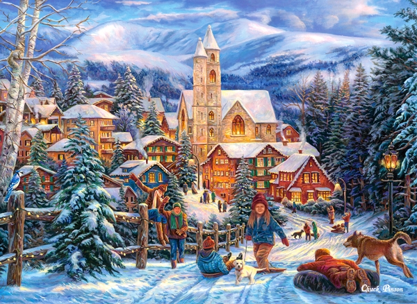 Castorland jigsaw puzzle 300 pieces: a snow slide in the city В-030194