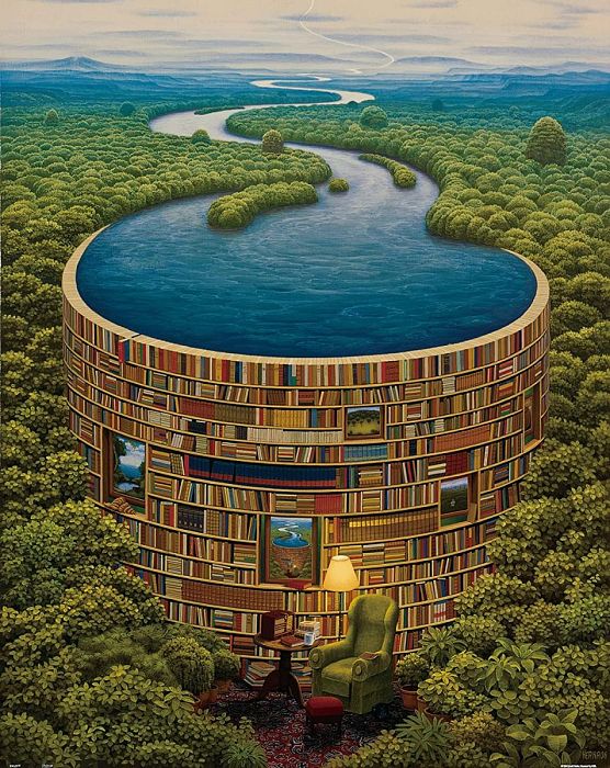 Puzzle Pintoo 2000 details: J. Yerka. Library Н1640