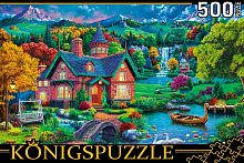 Konigspuzzle puzzle 500 details: A night house in the mountains