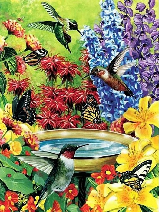 Puzzle Cobble Hill 500 items: Hummingbird in the garden 52032/85020