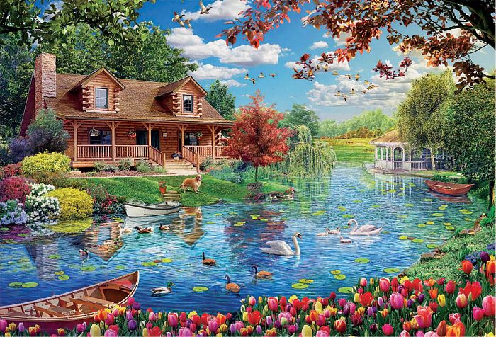 Educa 5000 puzzle details: House on the lake 19056
