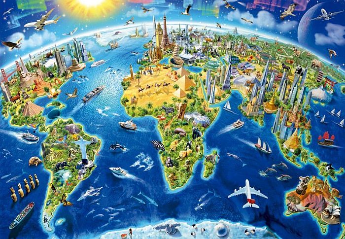 Educa puzzle 2000 details: the sights of the world 17129