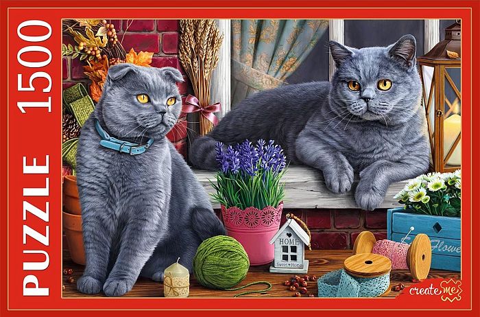 Puzzle Red Cat 1500 details: British cats Ф1500-2634