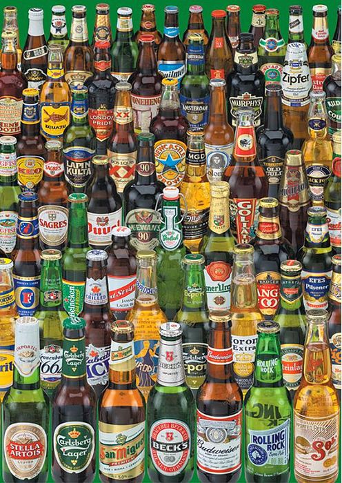 Jigsaw puzzle 1000 pieces Educa Collection of beer bottles 12736