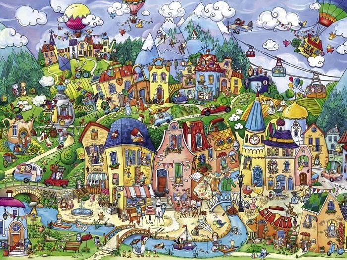 Heye puzzle 1500 pieces: Happy town 29744