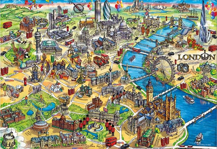 Puzzle Educa 500 items: Map of London 18451