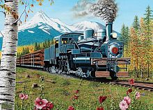 Cobble Hill puzzle 1000 pieces: the Locomotive with the forest