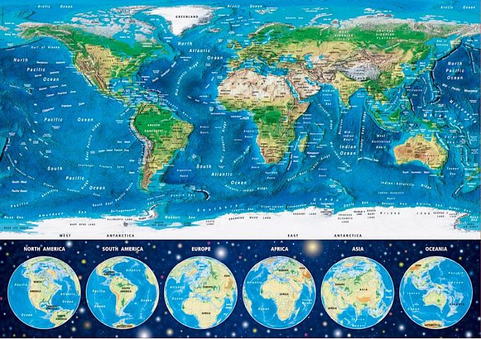 Jigsaw puzzle 1000 pieces Educa: Neon world map 16760