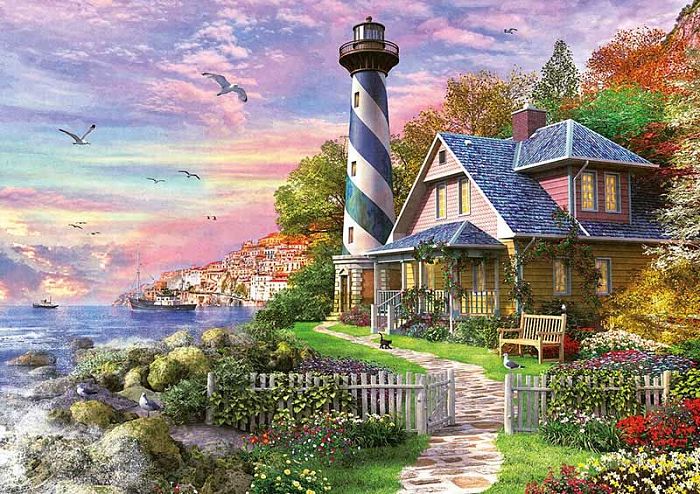 Puzzle Educa 1000 pieces lighthouse on the rock of the Bay 17740
