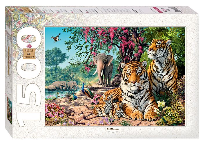 Puzzle Step 1500 detail: Tigers 83054