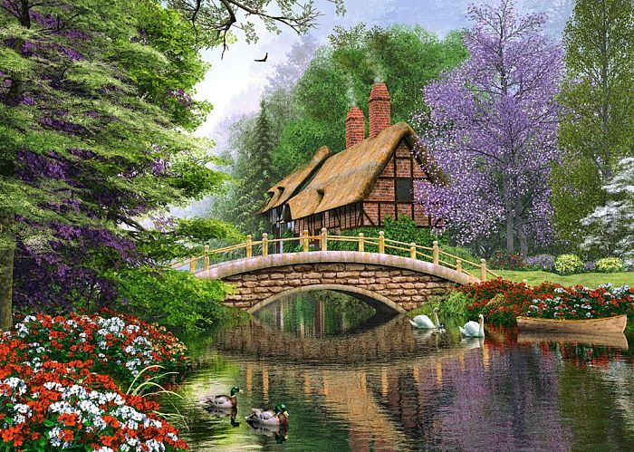 Jigsaw puzzle 1000 pieces Castorland: House by the river C-102365