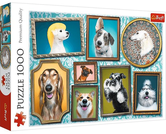 Trefl 1000 puzzle details: Gallery of dogs TR10686
